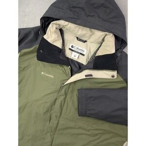 Columbia Waterproof Winter Jacket Mens XXL Olive Green Gray Hooded Coat
